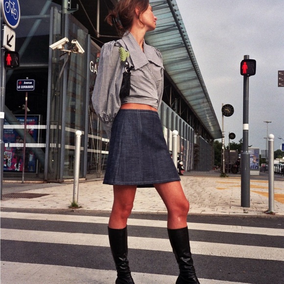 Maison Cleo - Julie - Black Gingham Blouse - Size 36 (S) - ASO Emily Ratajkowski - Picture 8 of 16